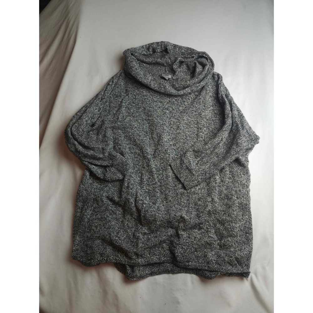New Directions Weekend Womens XL Cowl Neck Marl Knit Gray Sweater